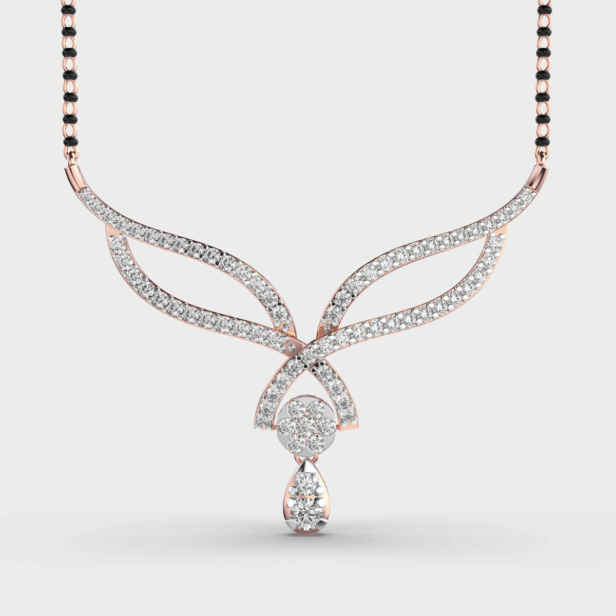 Modern Bride Diamond Mangalsutra (With Chain) - Ophiratbf
