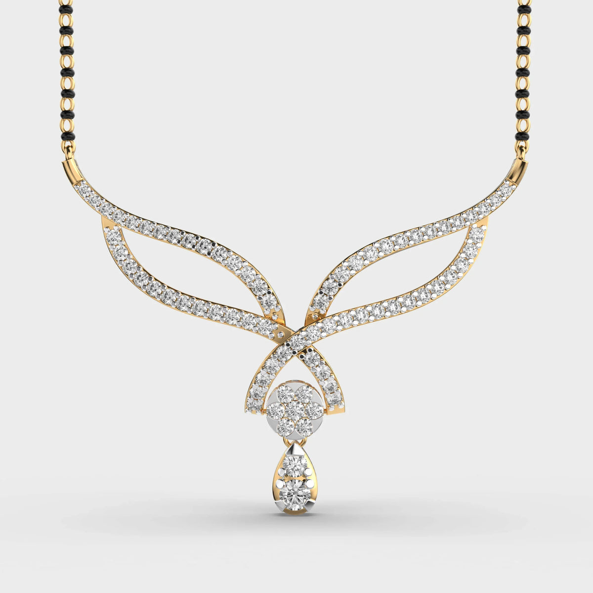 Modern Bride Diamond Mangalsutra (With Chain) - Ophiratbf