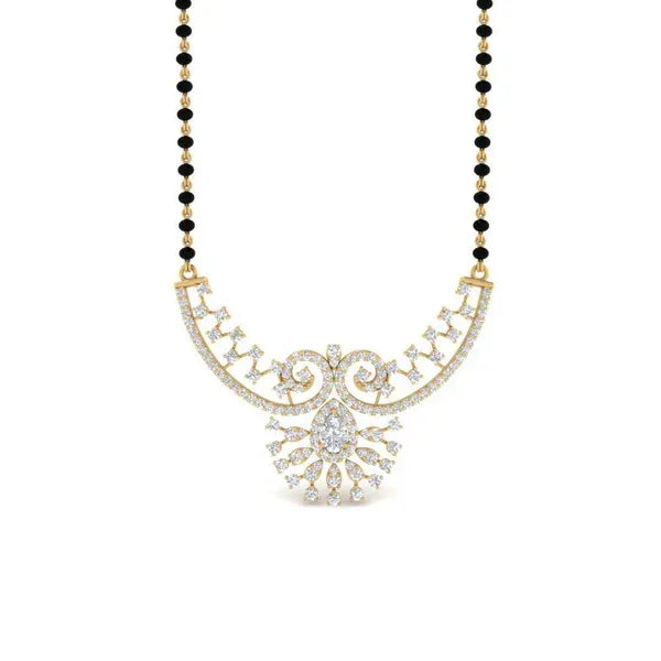 Fancy Modern Diamond Mangalsutra - Ophiratbf