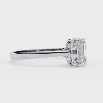Aurora Emerald Classic Solitaire Ring