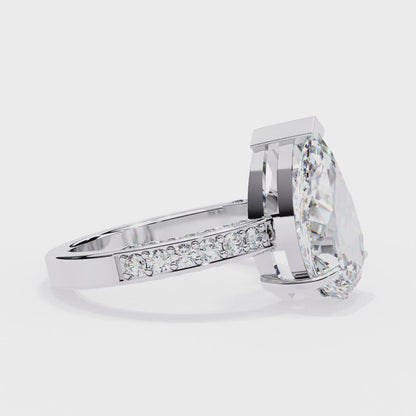 Splendor Crest Pear Lab Grown Diamond Ring