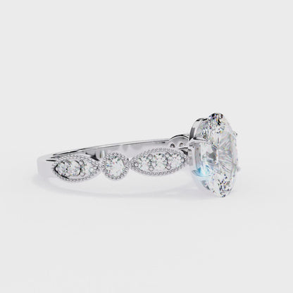 Beautiful lab grown diamond Oval shape Ring
