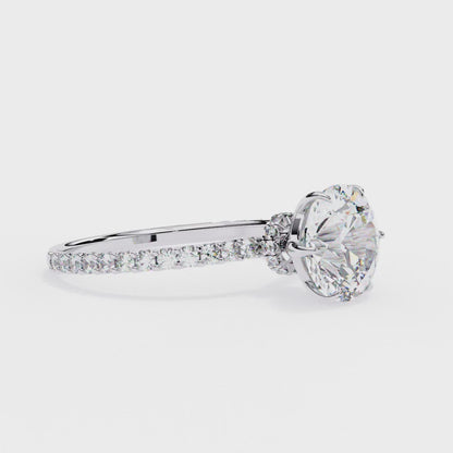 Vivienne Lab Grown Diamond Cushion Hidden Halo Pavé Ring