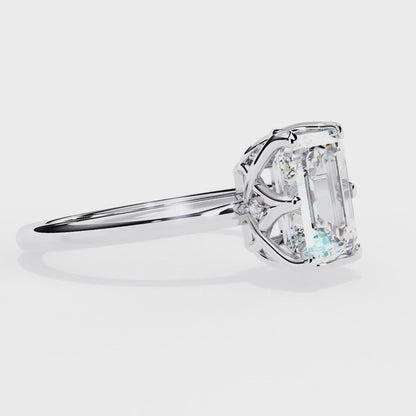 Aurora Emerald Cut Lab Grown Diamond Ring