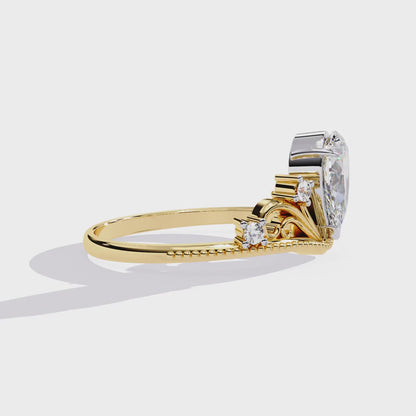 Regal Tiara Pear Lab Grown Diamond Ring
