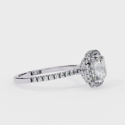 Luminous Halo Cushion Lab Grown Diamond Ring