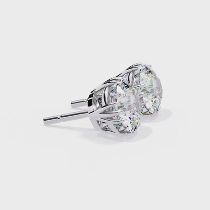 Sunlit Bloom Round Lab Grown Diamond Earrings