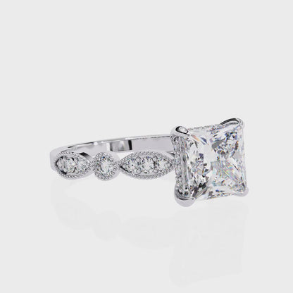 Aurora Princess Cut Lab Grown Diamond Ring