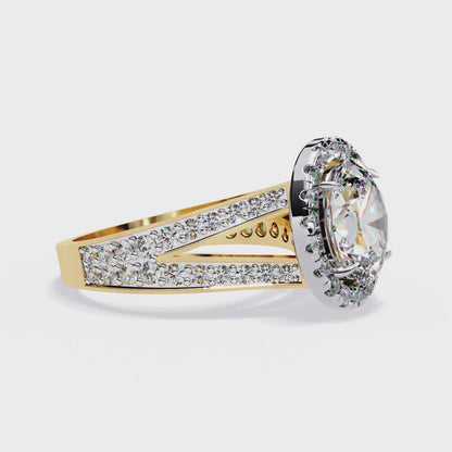 Grandeur Halo Oval Lab Grown Diamond Ring