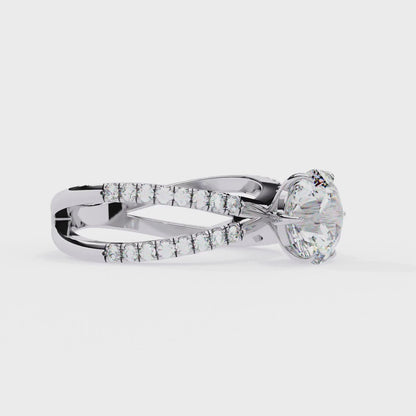 Aurelia Lab Grown Diamond Round Crisscross Ring