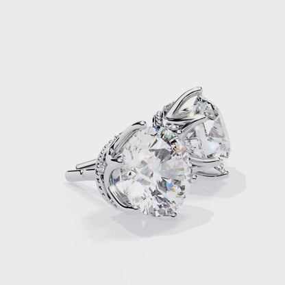 Crown Classic Round Lab Grown Diamond Earrings