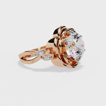 Golden Bloom Lab Grown Diamond Ring