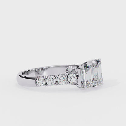 Graceful Trio Lab Grown Diamond Ring