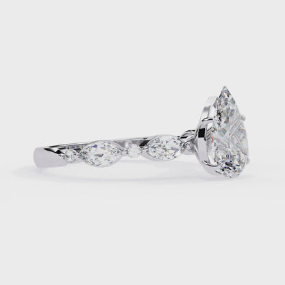 Elara Pear Dewdrop Ring