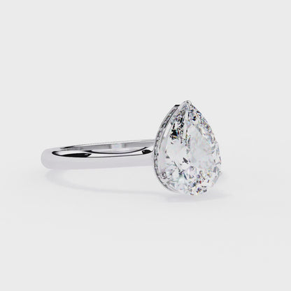 Aurora Lab Grown Diamond Pear Secret Halo