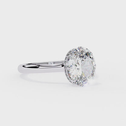 Elara Lab Grown Diamond Oval Solitaire Halo