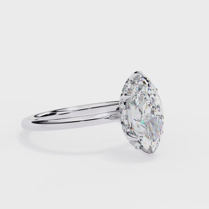 Elegent Lab Grown Diamond Marquise Solitaire