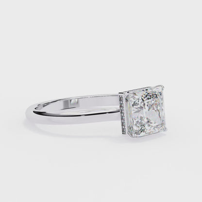 Stella Lab Grown Diamond Princess Solitaire Halo Ring