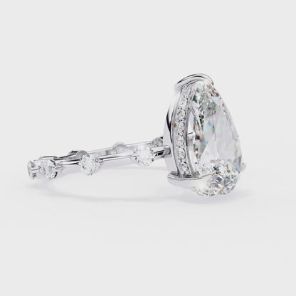 Celestial Crown Pear Lab Grown Diamond Ring