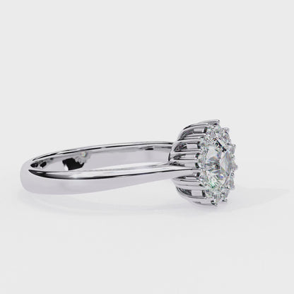 Callista Pear Halo Ring