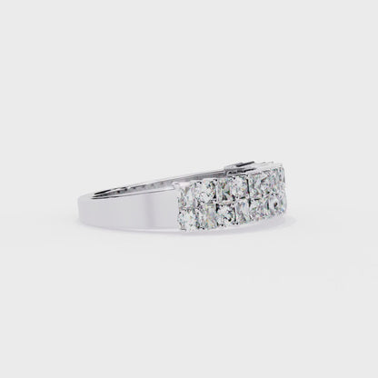 Radiant Double Row Lab Grown Diamond Ring