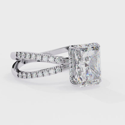 Auriel Lab Grown Diamond Radiant Crisscross Ring