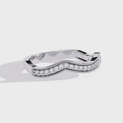 Contour Milgrain Lab Grown Diamond Ring