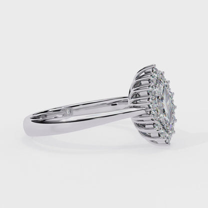 Marquise Lab grown diamond Halo Ring