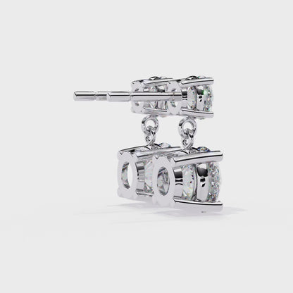 Stellar Drop Round Lab Grown Diamond Earrings